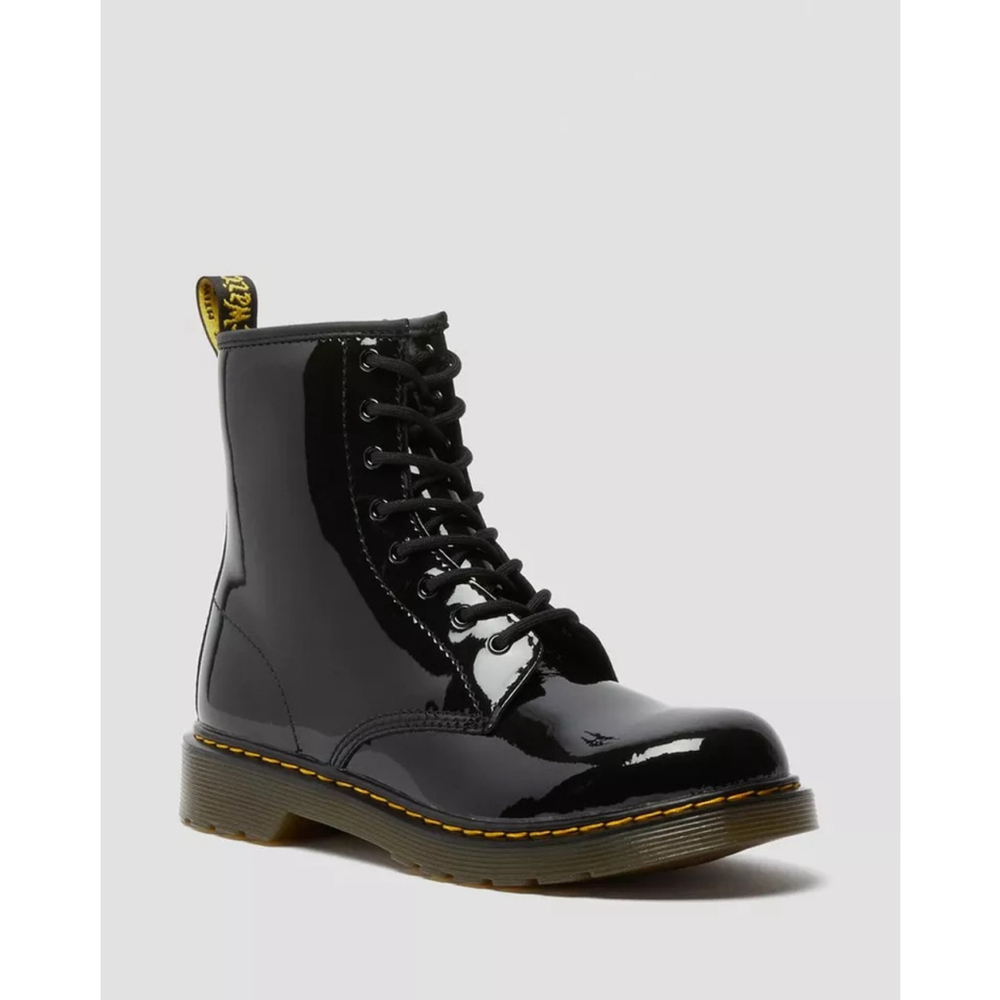DR. MARTENS | 11821 Black Lace Patent Leather Lace Up Boots Size 5